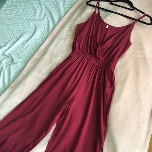 Wine Red Jumpsuit - Picture 3 of 3